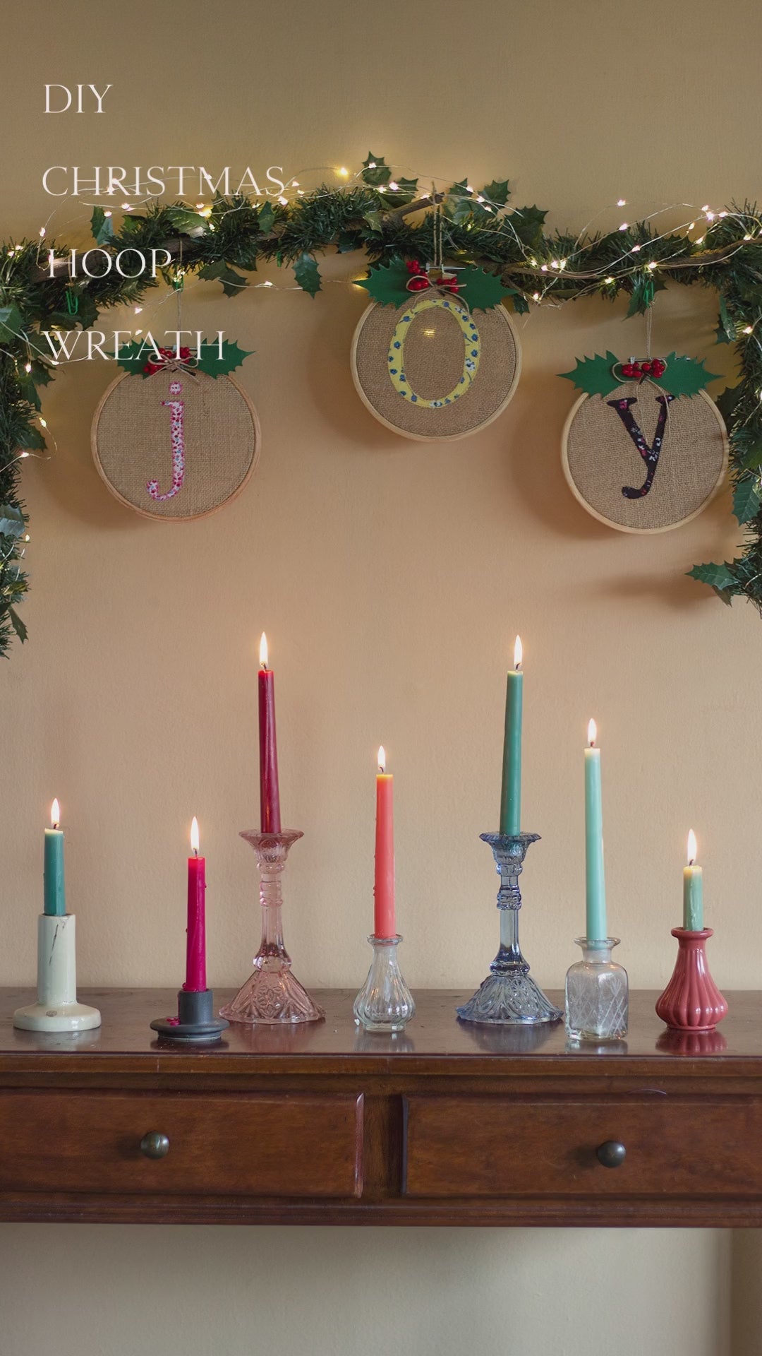 Alphabet Embroidery Hoop Wall Hanging