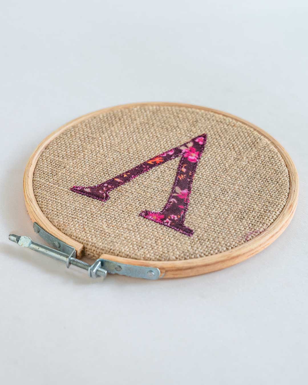 Alphabet Embroidery Hoop Wall Hanging