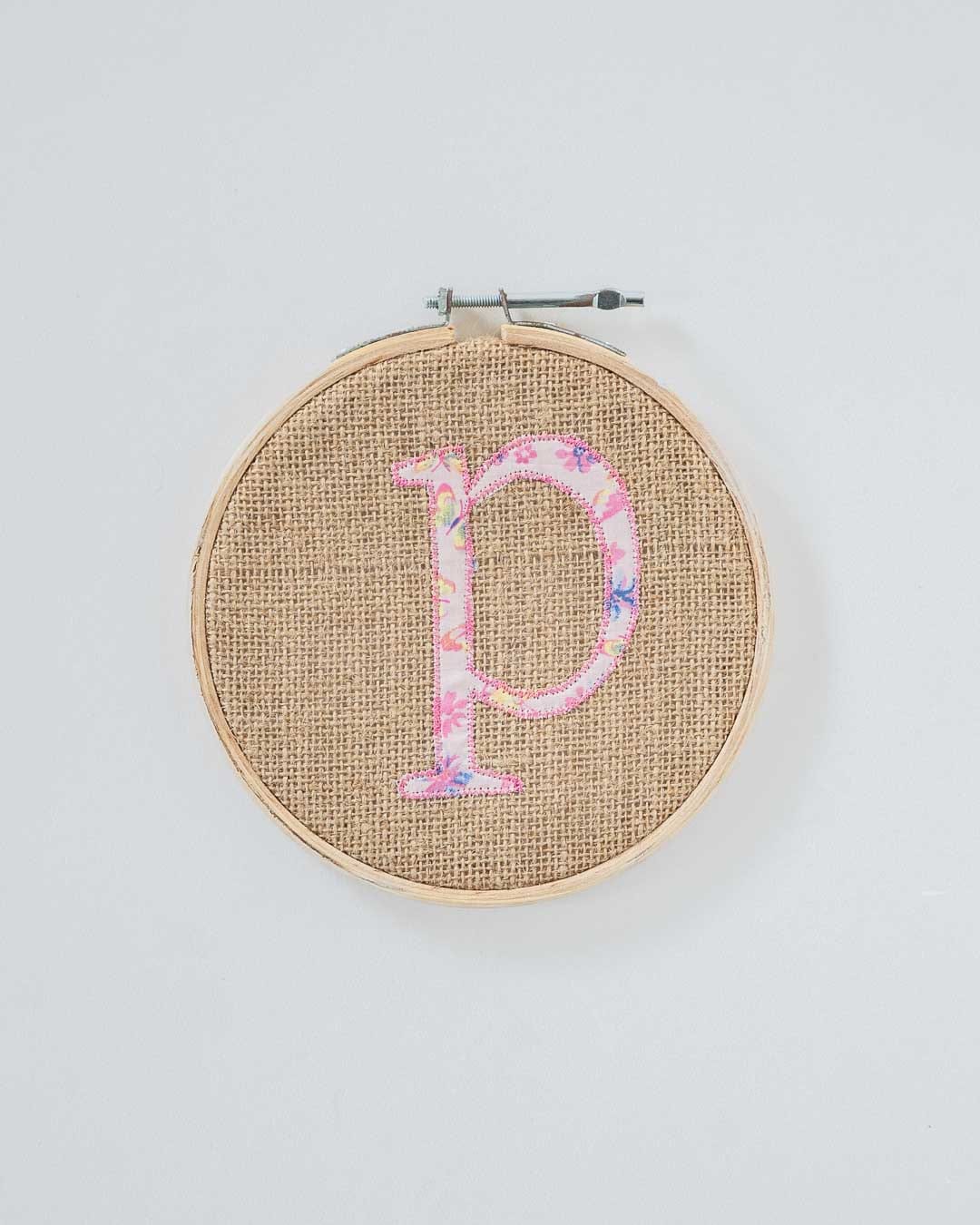 Alphabet Embroidery Hoop Wall Hanging