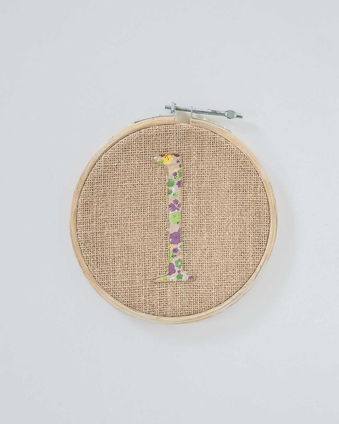 Alphabet Embroidery Hoop Wall Hanging