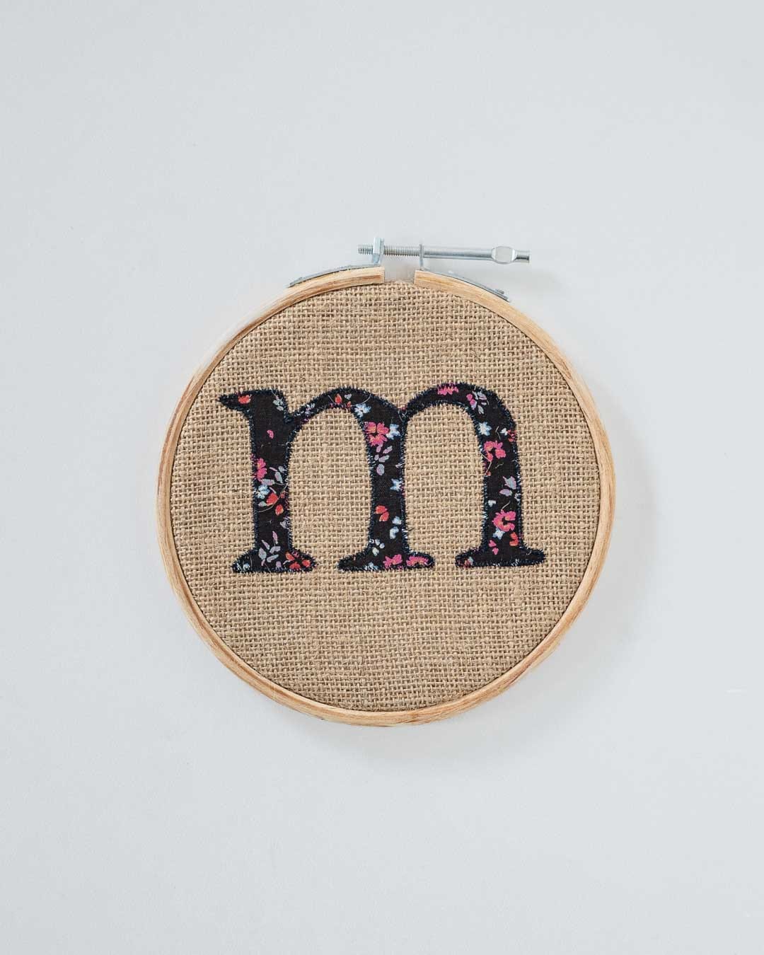 Alphabet Embroidery Hoop Wall Hanging