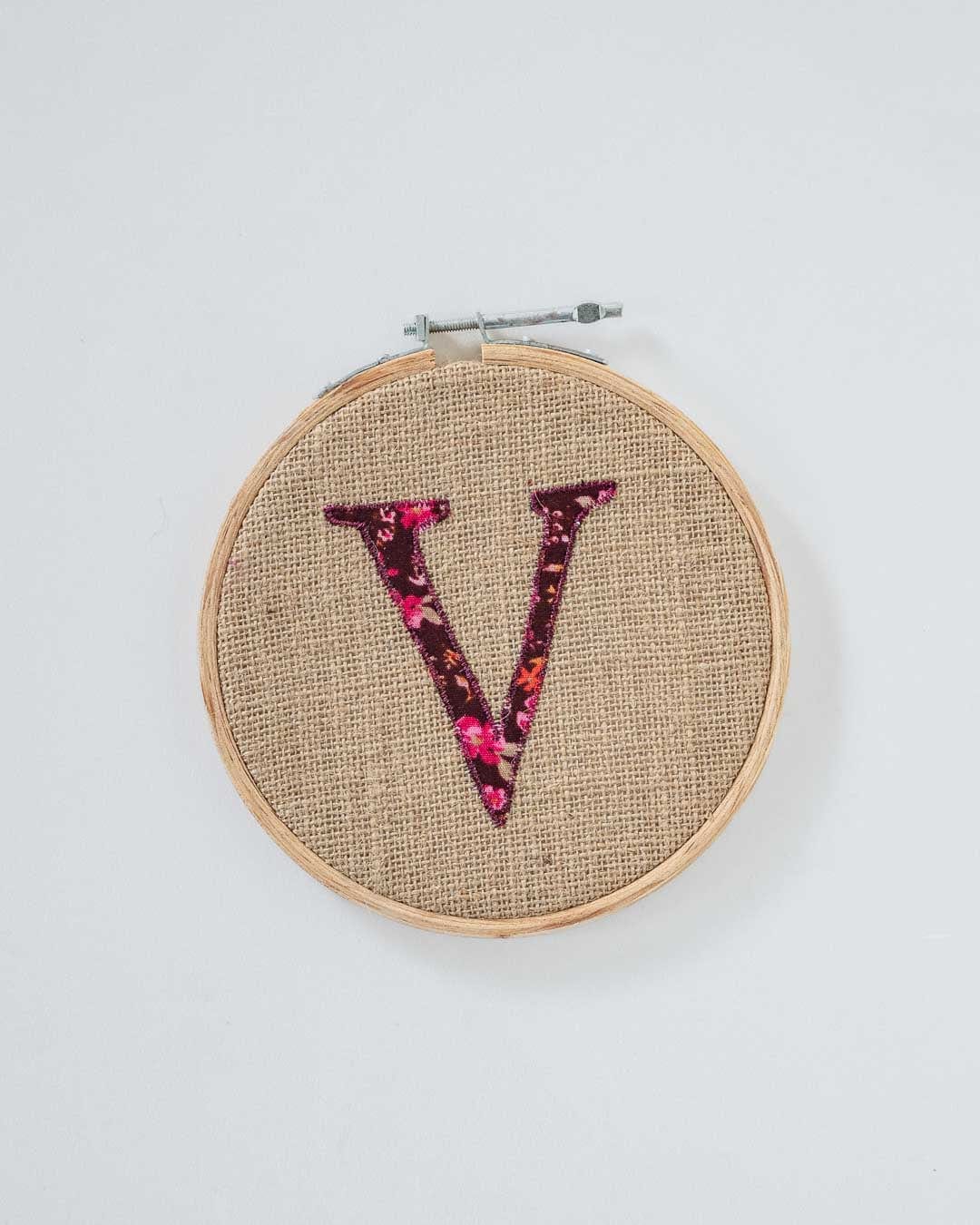 Alphabet Embroidery Hoop Wall Hanging