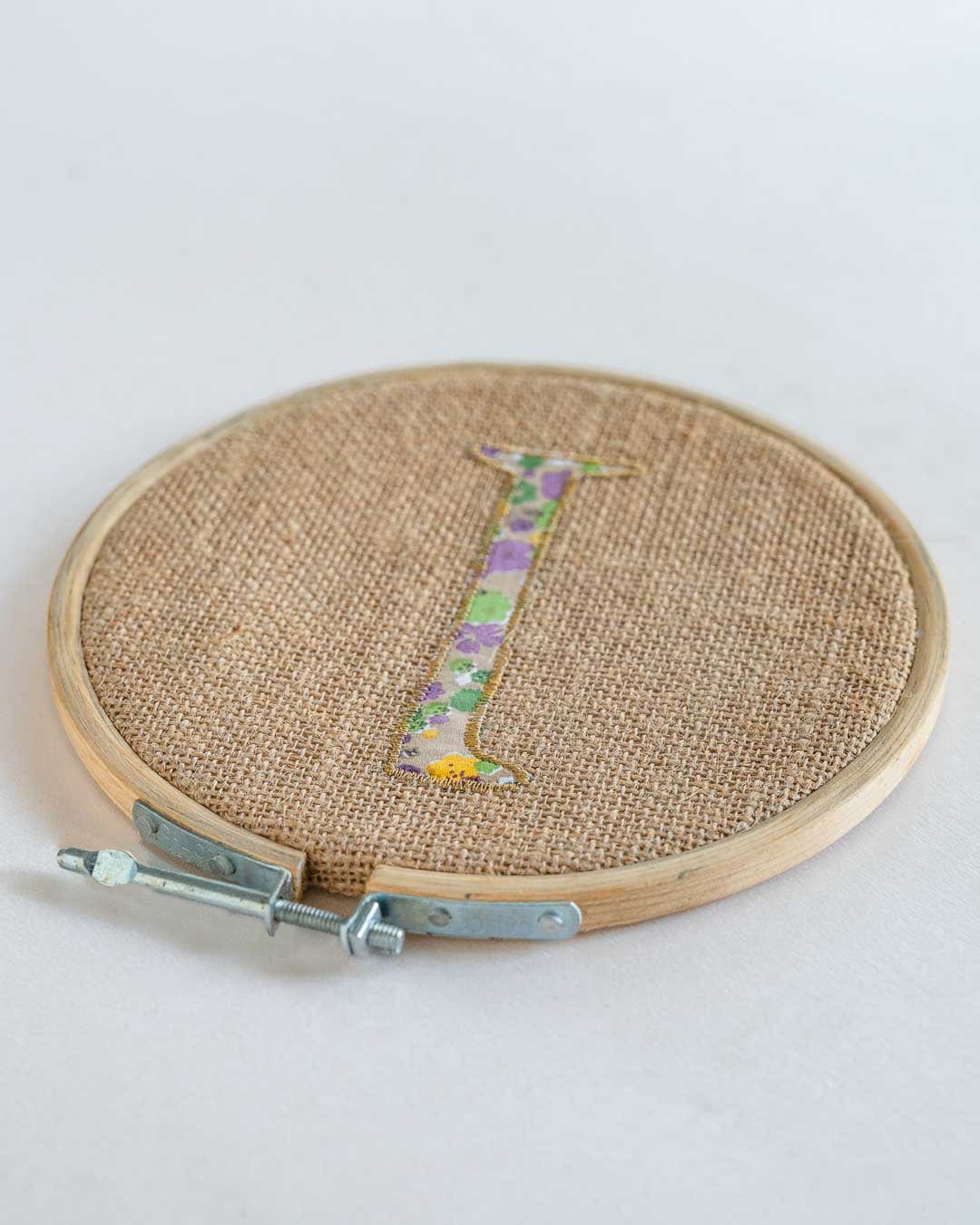 Alphabet Embroidery Hoop Wall Hanging
