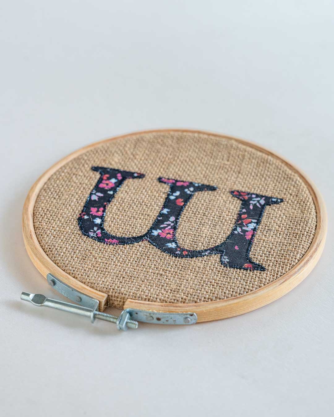 Alphabet Embroidery Hoop Wall Hanging
