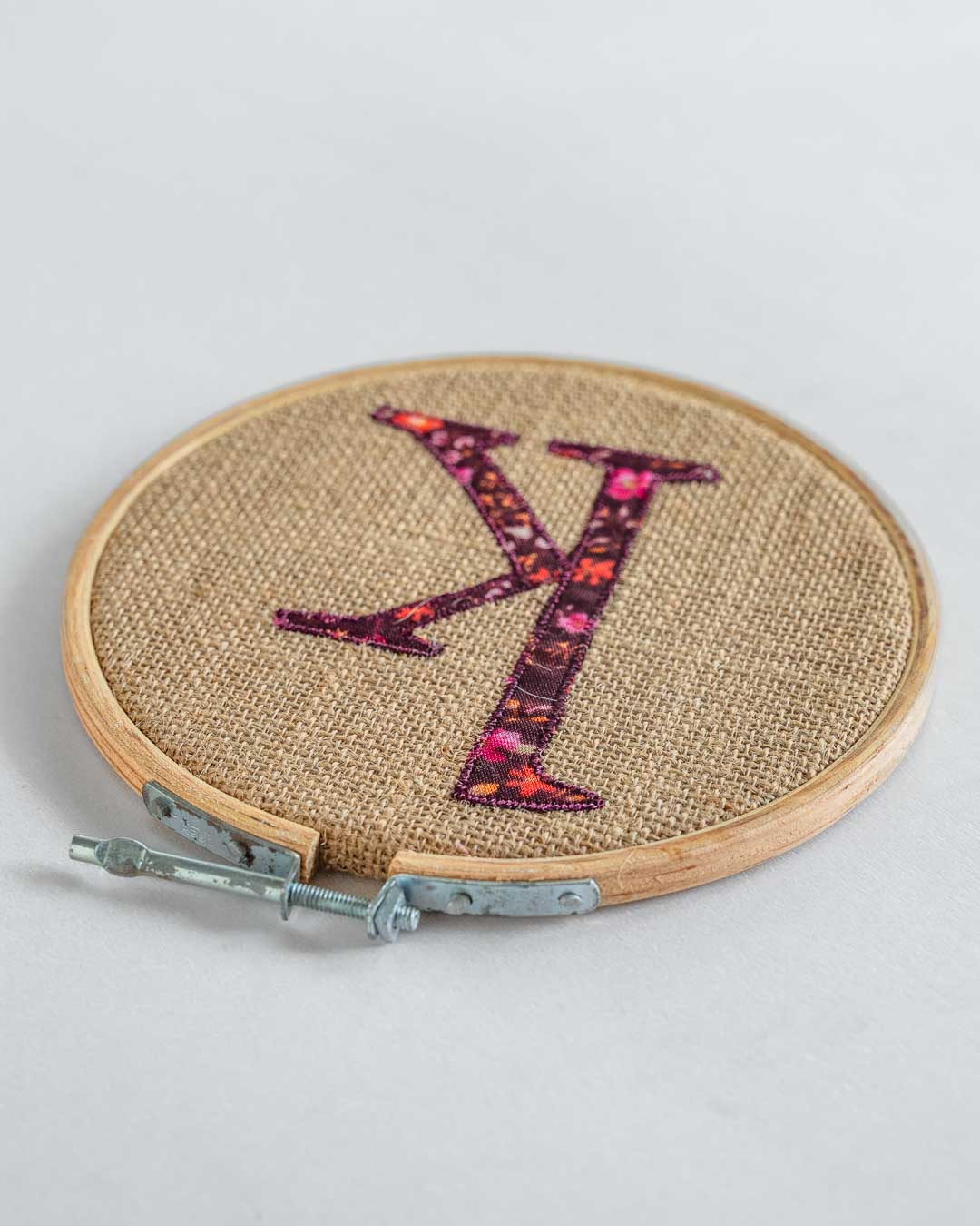Alphabet Embroidery Hoop Wall Hanging