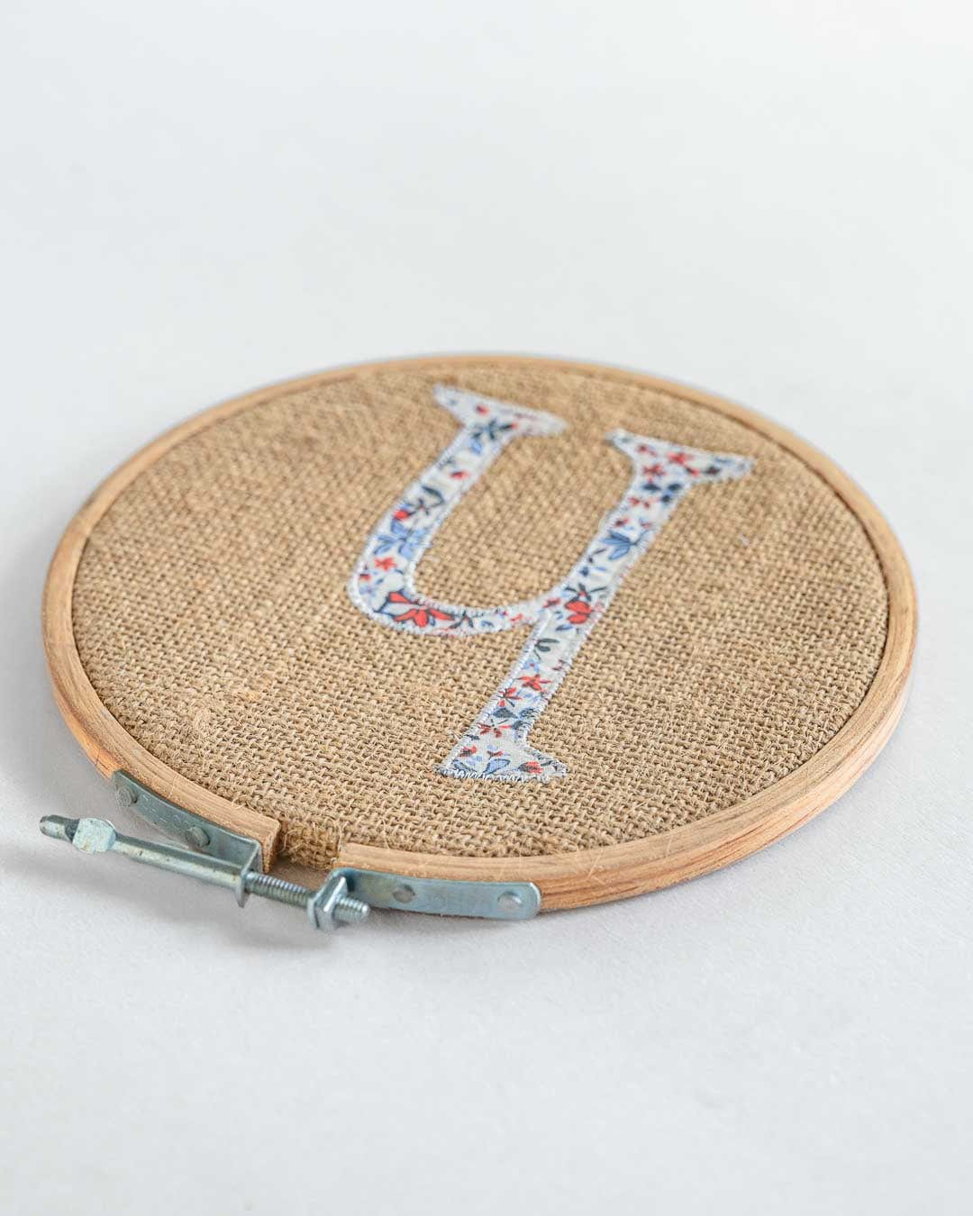 Alphabet Embroidery Hoop Wall Hanging