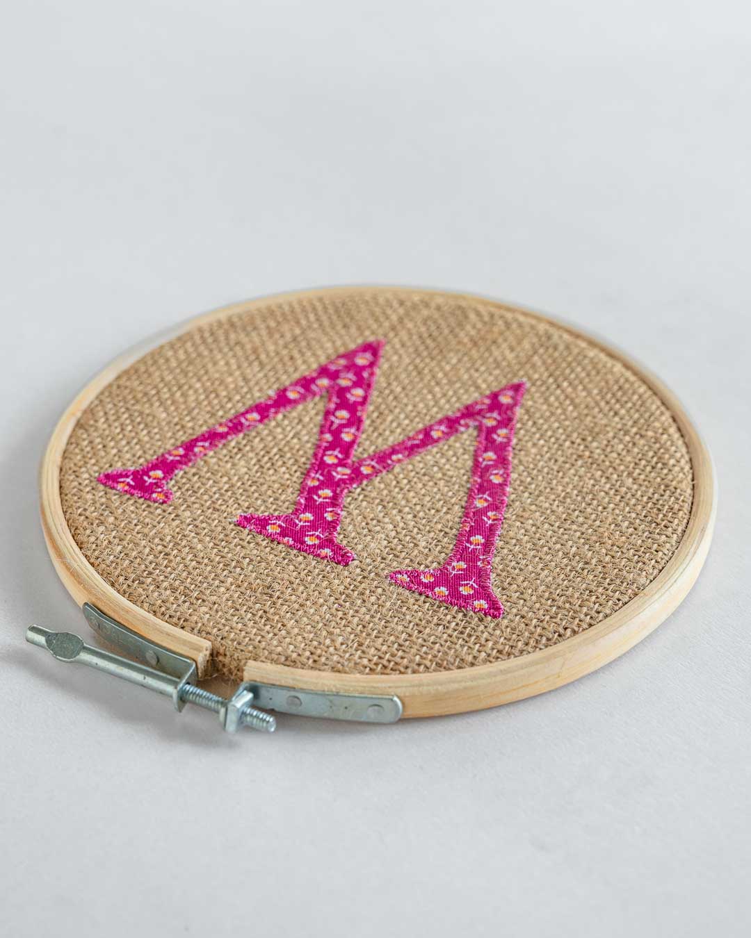 Alphabet Embroidery Hoop Wall Hanging