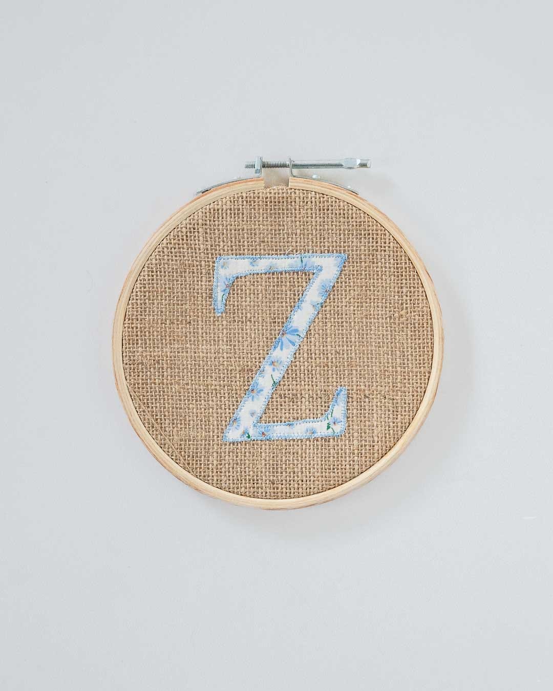Alphabet Embroidery Hoop Wall Hanging