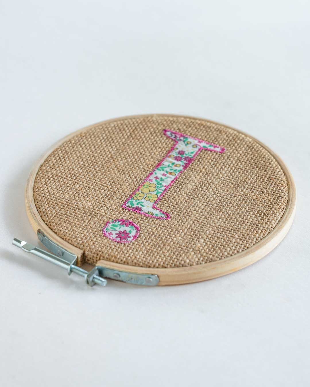 Alphabet Embroidery Hoop Wall Hanging