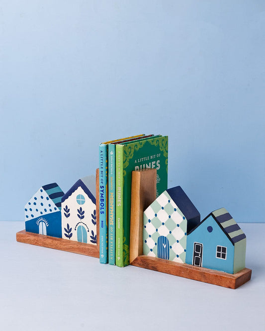 Book Nook Hanpdainted Bookends - Set of 2