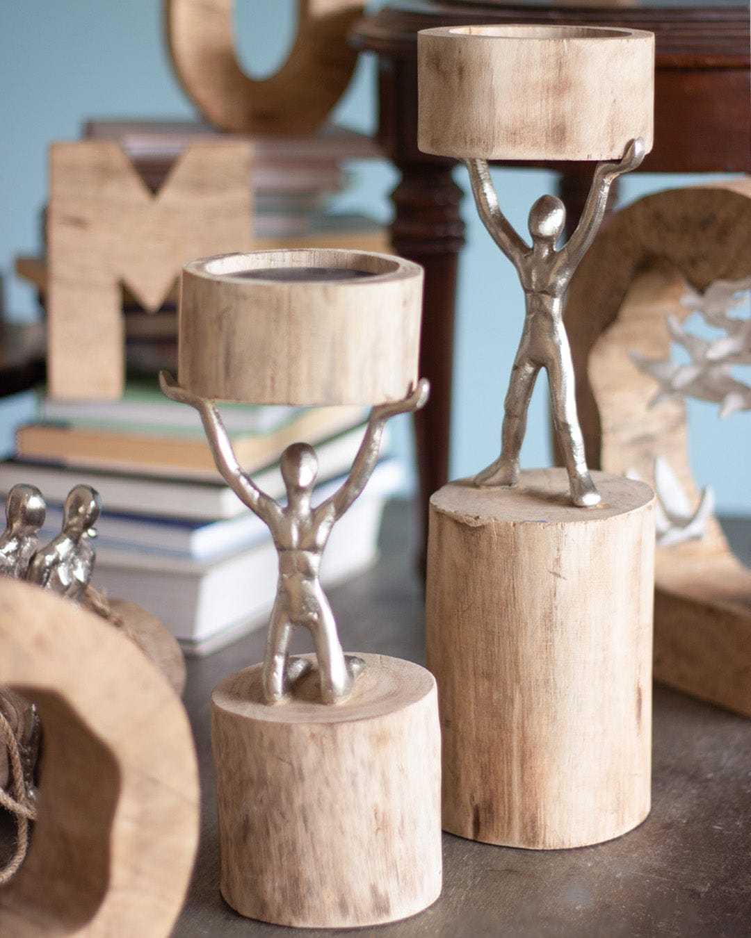 Orion - Wood Men Candle Stand - Large