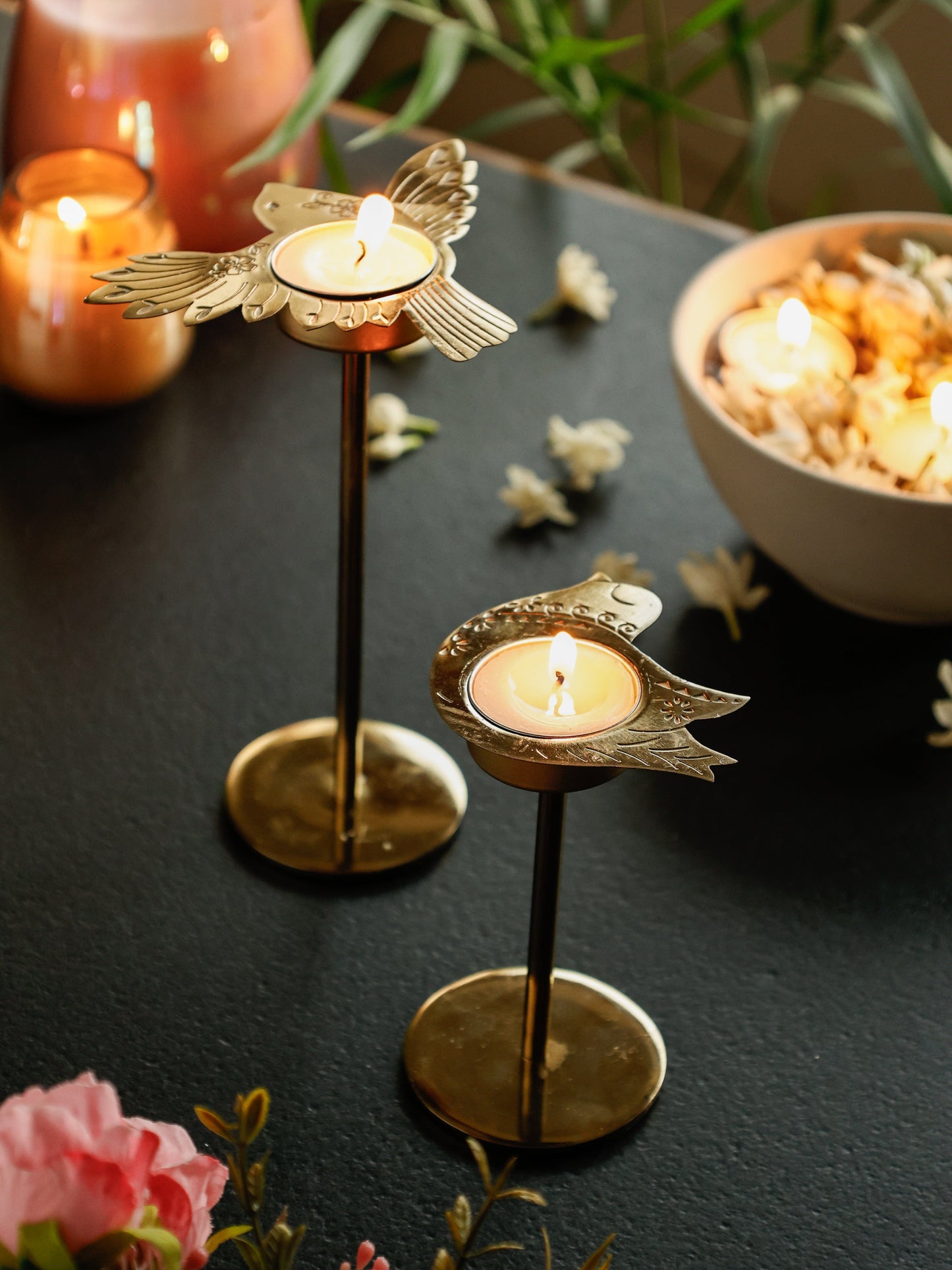 Perch Tealight Holders with Stand Gift Box - Set of 2