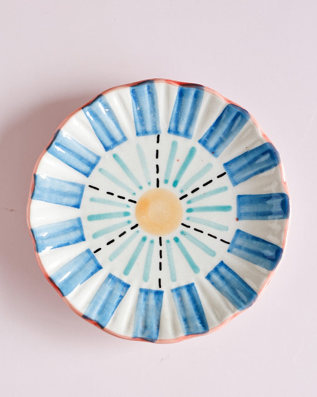 Masquerade Ceramic Blue Snacks Plate Set of 4