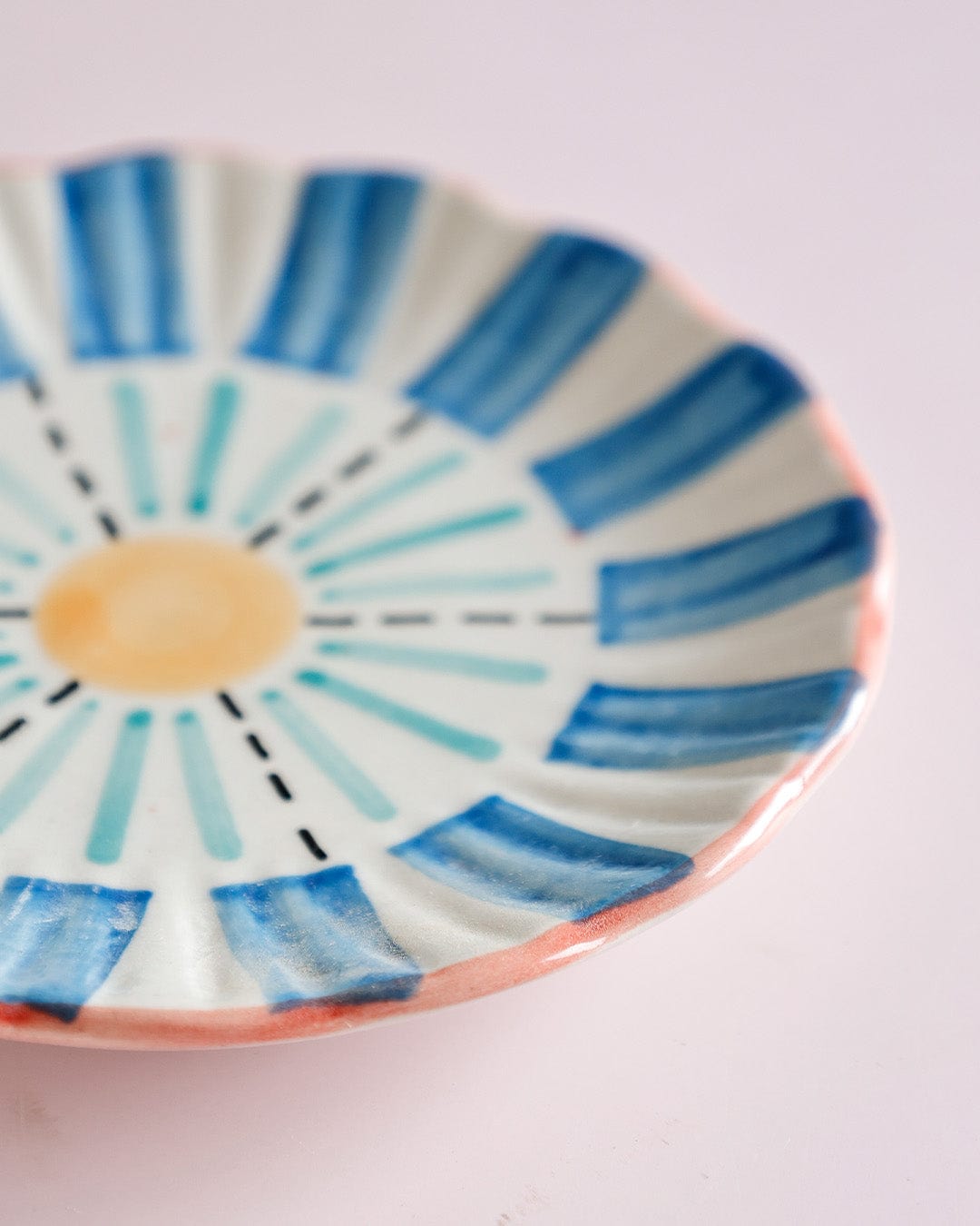 Masquerade Ceramic Blue Snacks Plate Set of 4