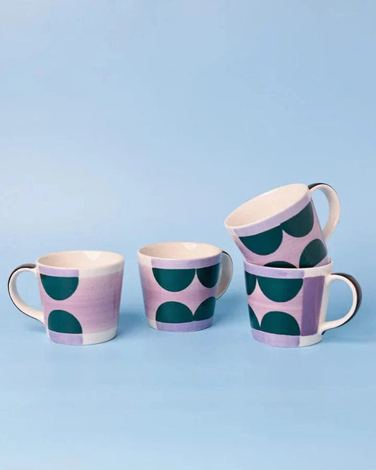 Amelia Hand painted Chai Mugs - Set Of 4