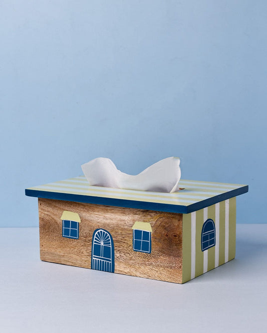 Townhouse Handpainted Tissue Box