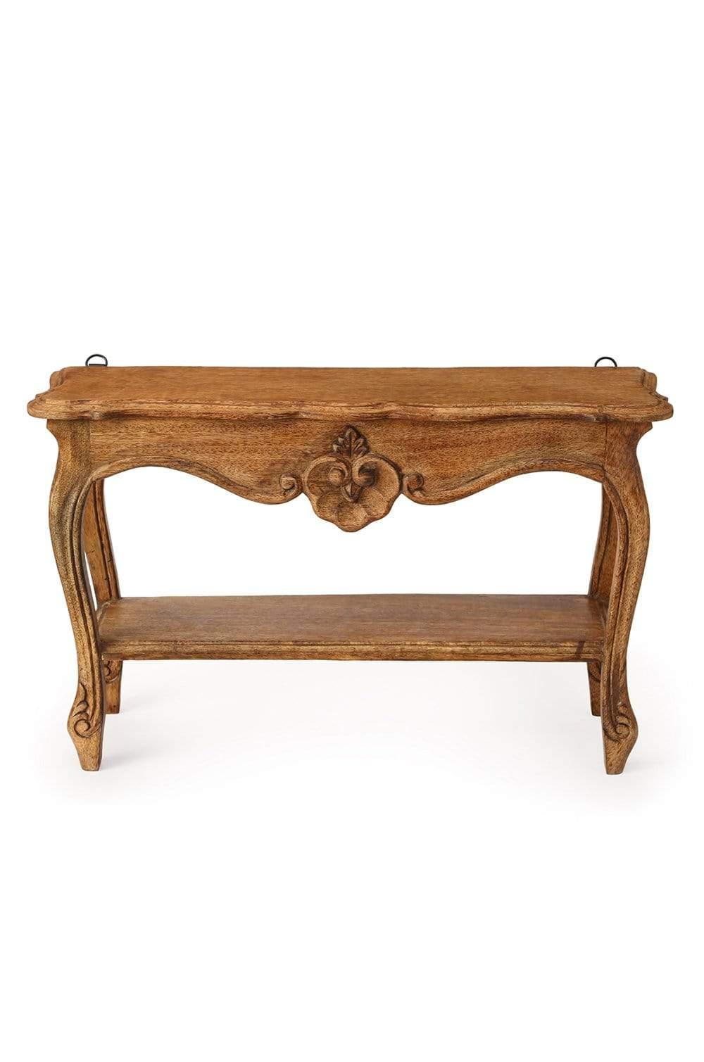 Alice Mini Table Handcrafted Wooden Wall Shelf