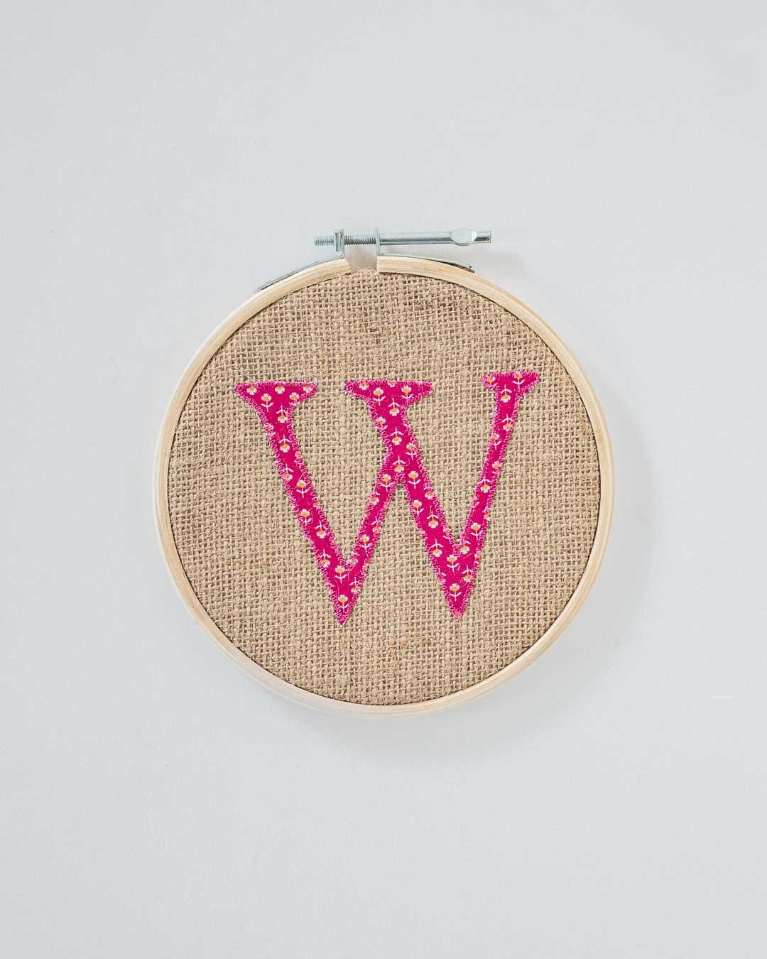 Alphabet Embroidery Hoop Wall Hanging