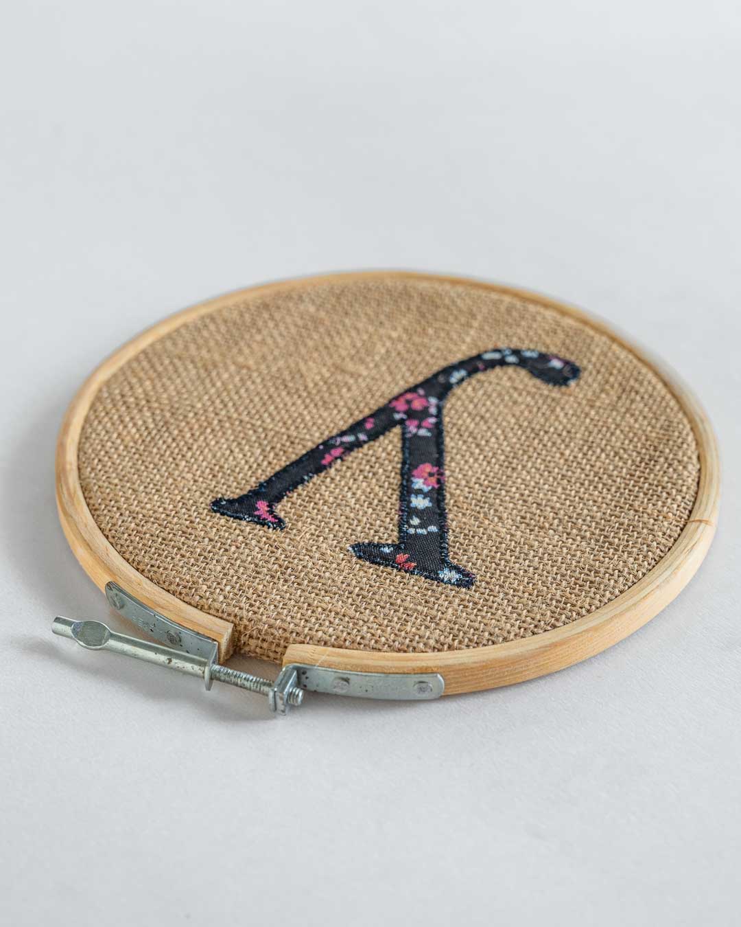 Alphabet Embroidery Hoop Wall Hanging