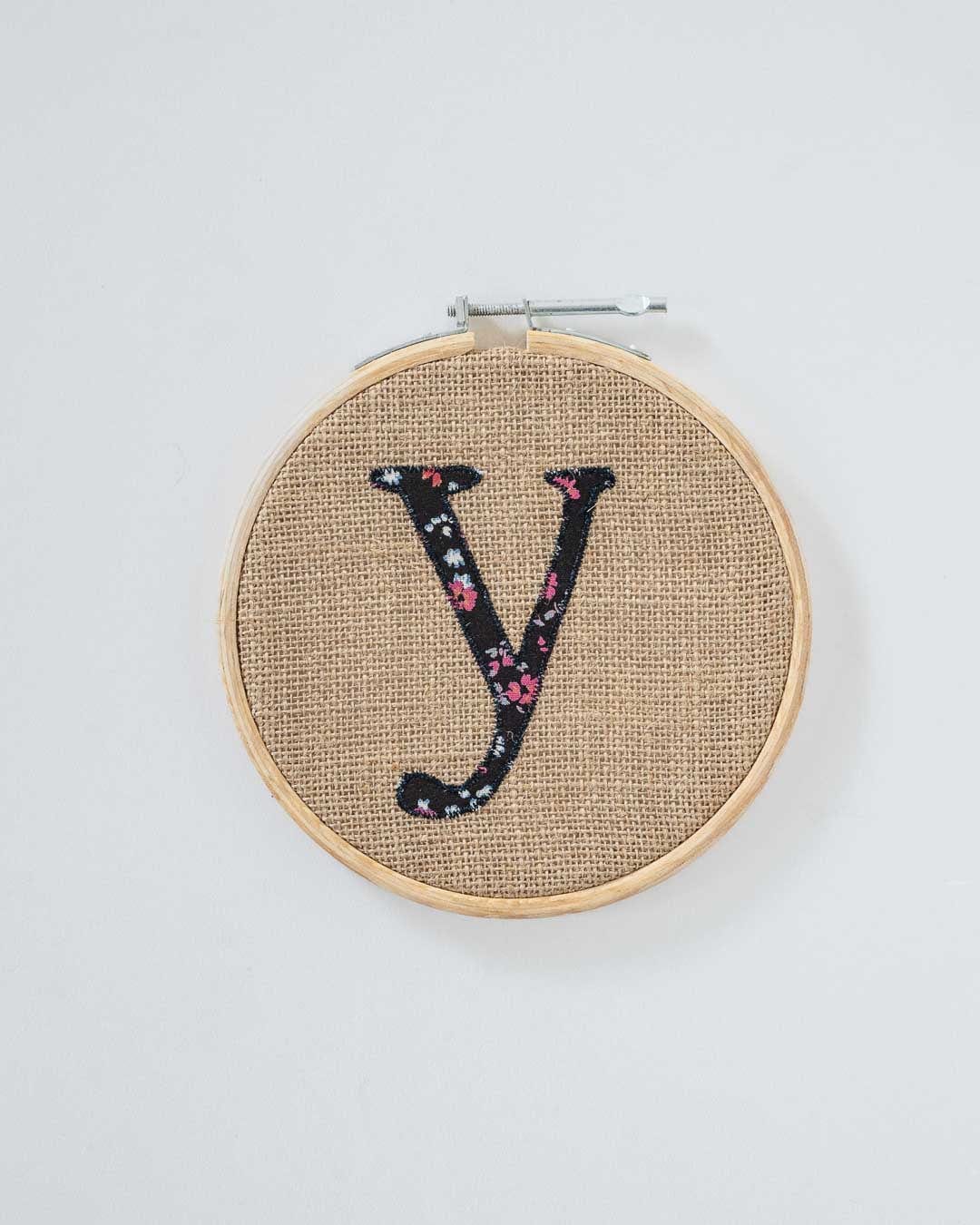 Alphabet Embroidery Hoop Wall Hanging