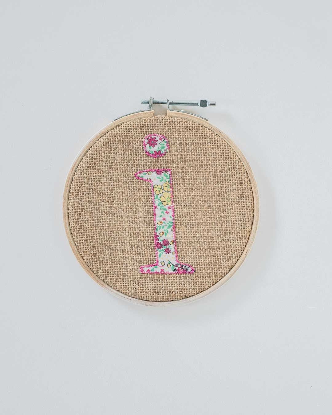 Alphabet Embroidery Hoop Wall Hanging