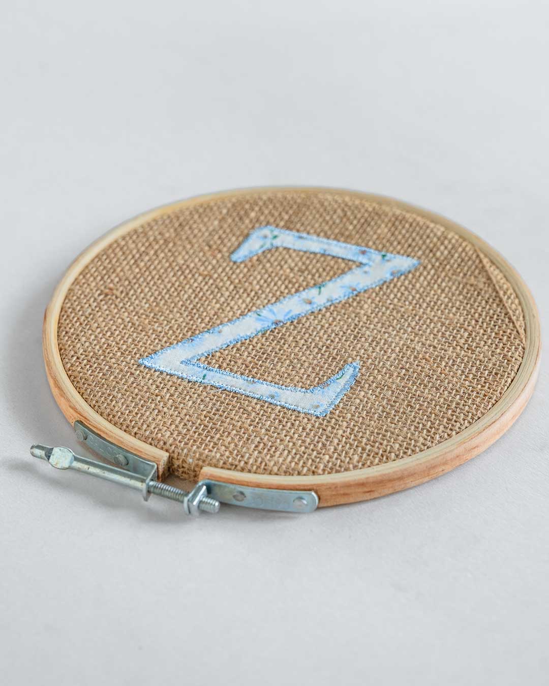 Alphabet Embroidery Hoop Wall Hanging