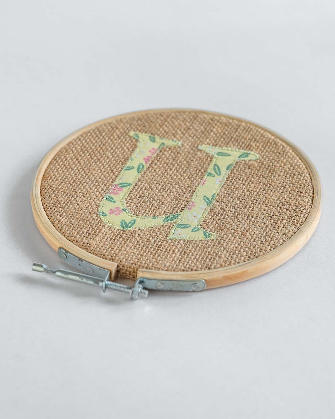 Alphabet Embroidery Hoop Wall Hanging