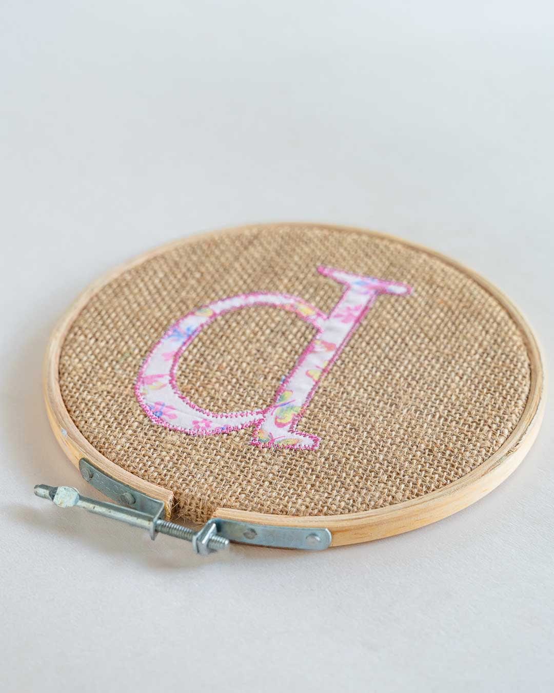 Alphabet Embroidery Hoop Wall Hanging