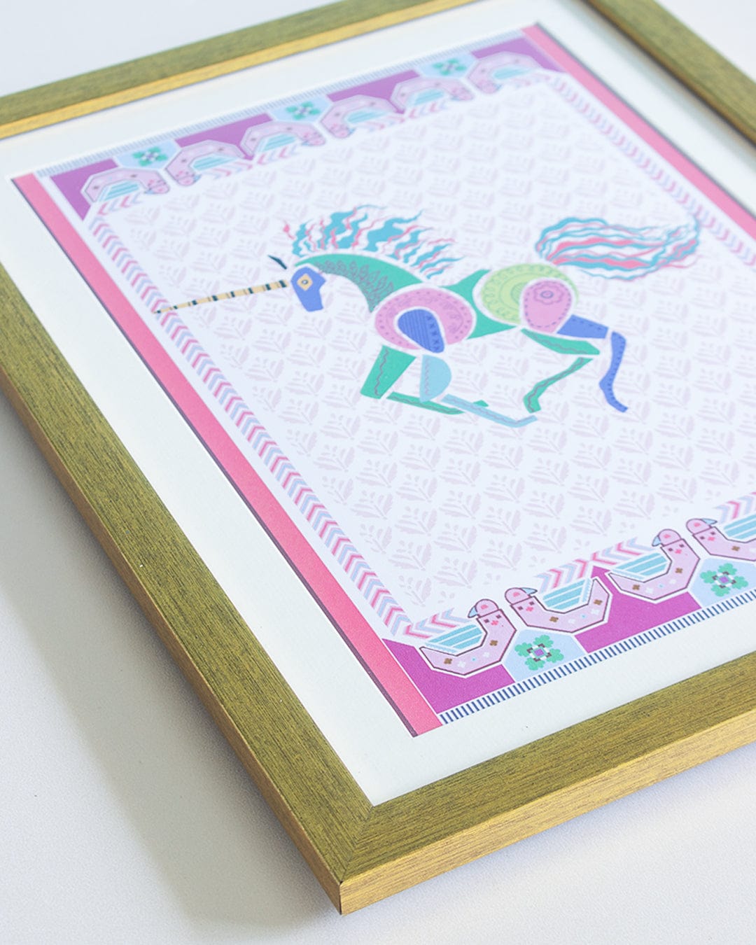 Unicorn with Wooden Framing